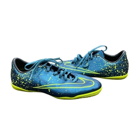 Nike Squadron Blue Volt Jr Mercurial Victory V IC PS Soccer Shoes Size 5 Youth - Picture 1 of 8